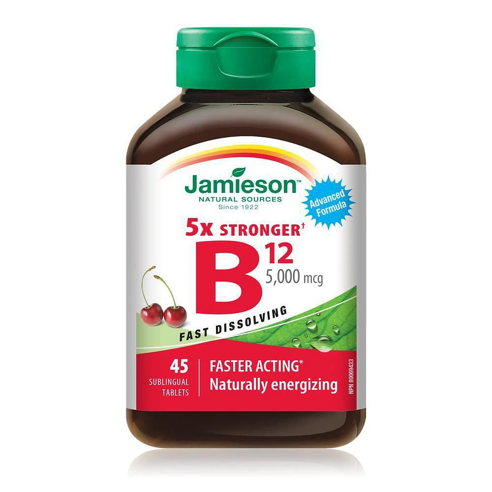 Jamieson Vitamin B12 5,000 mcg Tablets, 45 sublingual tablets