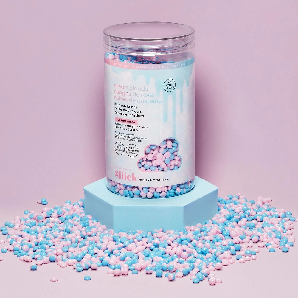 Sliick - Dream Clouds - Cotton Candy - Hard Wax Beads - For Face and Body - 16oz, Sliick - Dream Clouds