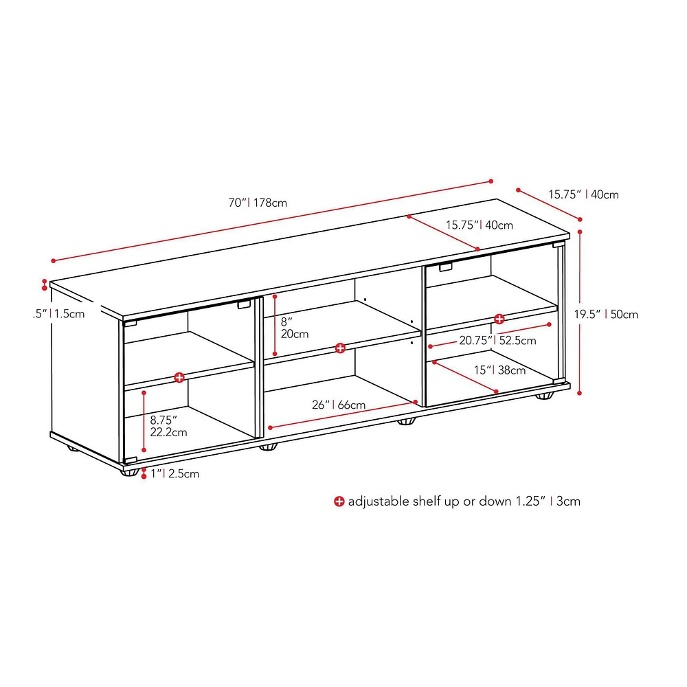 CorLiving Fiji TV Bench, For TVs up to 80"