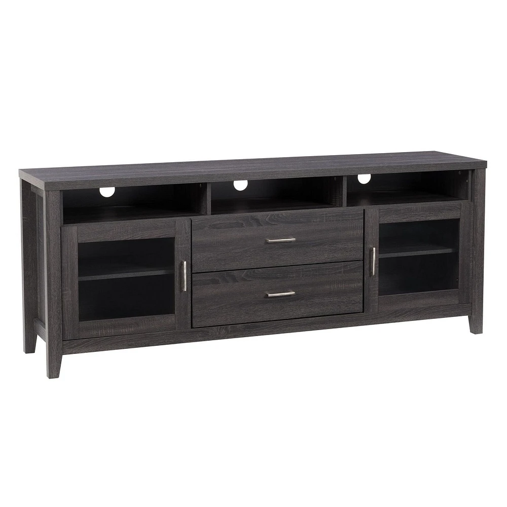 Hollywood Dark Grey TV Cabinet with Drawers for TVs up to 85"