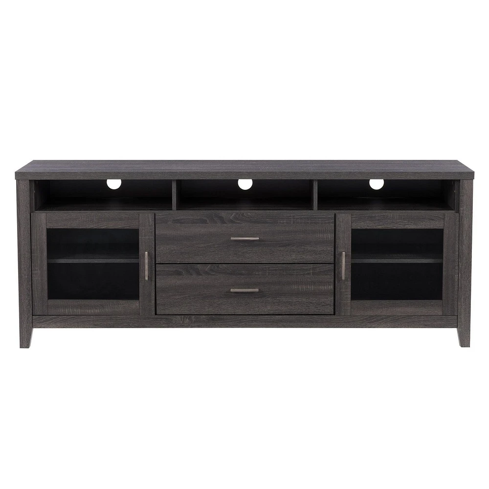 Hollywood Dark Grey TV Cabinet with Drawers for TVs up to 85"