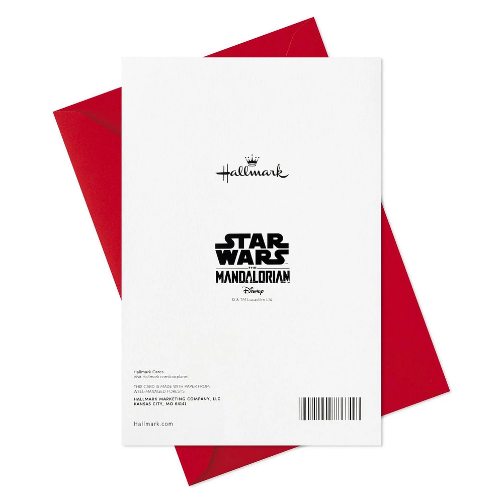 Hallmark Star Wars Valentines Day Card for Kid with Removable Backpack Clip (Baby Yoda)