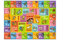 KC Cubs Playtime Collection ABC Alphabet with Old McDonald's Animals Educational Learning & Game Area Rug Carpet for Kids and Children Bedrooms and Playroom