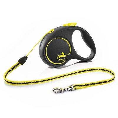 Flexi Small FUN Neon Reflective Retractable Dog Leash, 16ft Retractable Leash