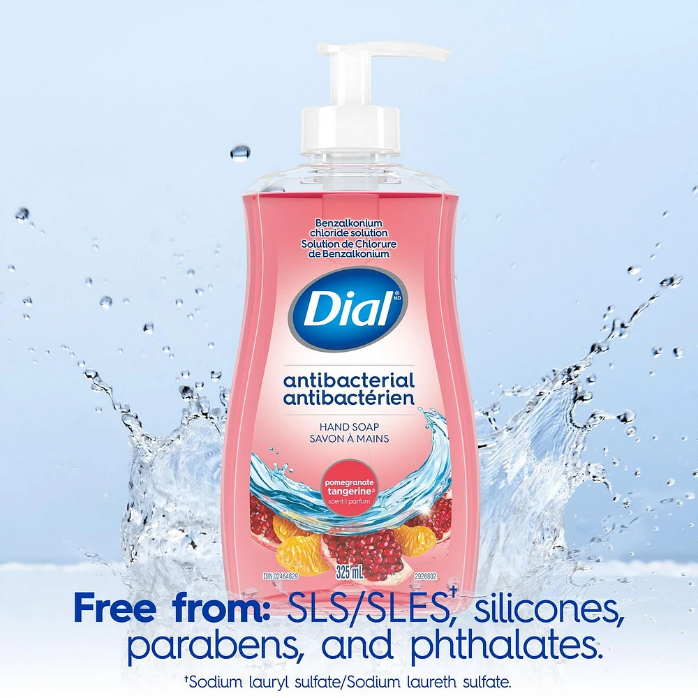 Dial Antibacterial Liquid Hand Soap, Pomegranate Tangerine, 325ml