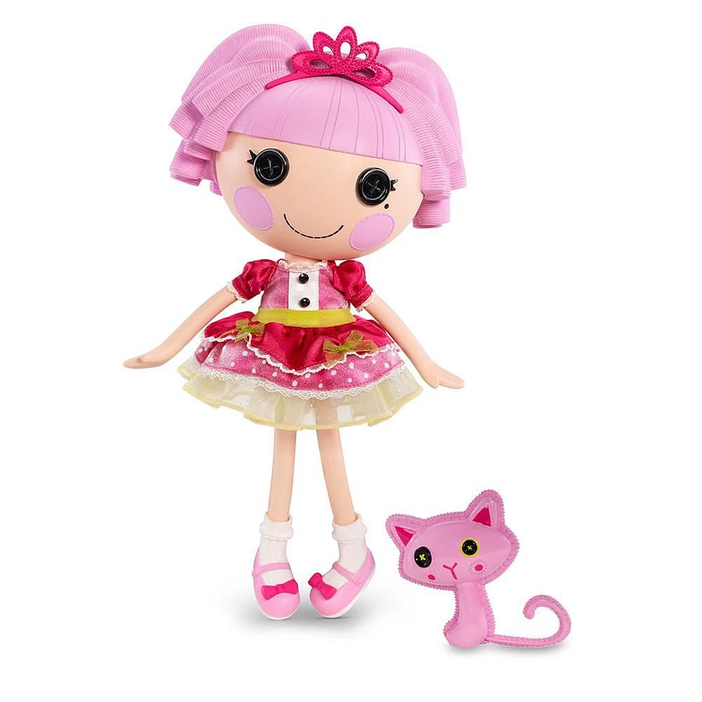 Lalaloopsy Doll - Jewel Sparkles with Pet Persian Cat, 13" princess doll with changeable pink outfit and shoes, in reusable house package playset