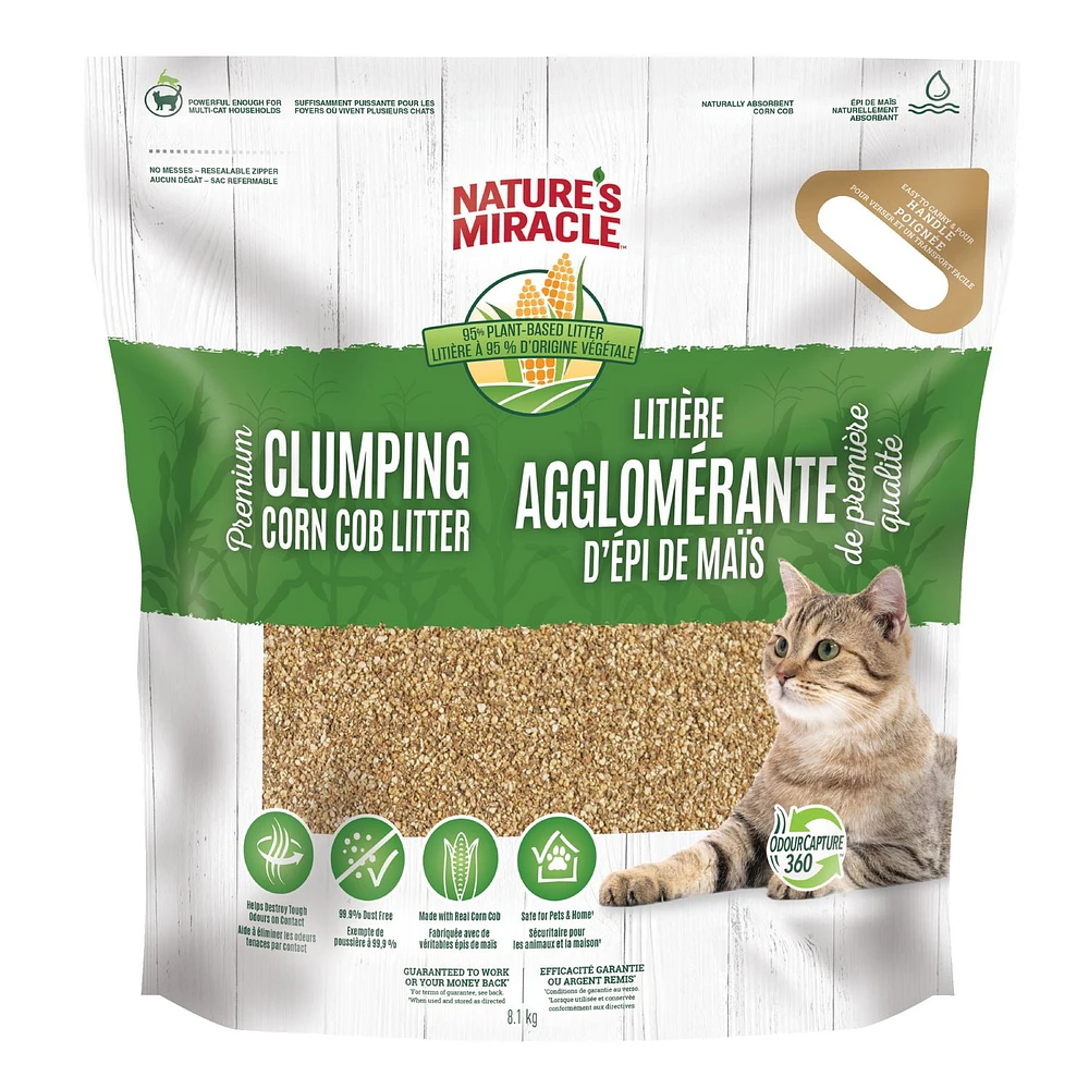 Nature's Miracle Clumping Corn Cob Cat Litter 18LB