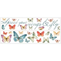 RoomMates Lisa Audit Butterfly Quote Peel and Stick Wall Decals, Butterfly Quote Wall Decals