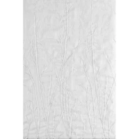 Safdie & Co. Curtain Panel Woven Voile with Branches Embroidered 84L White