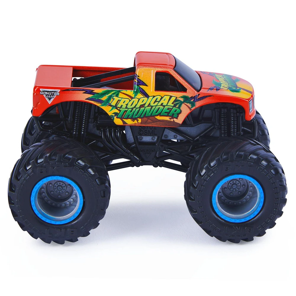 Monster Jam, Official Tropical Thunder Monster Truck, Die-Cast Vehicle, Forces of Nature Series, 1:64 Scale