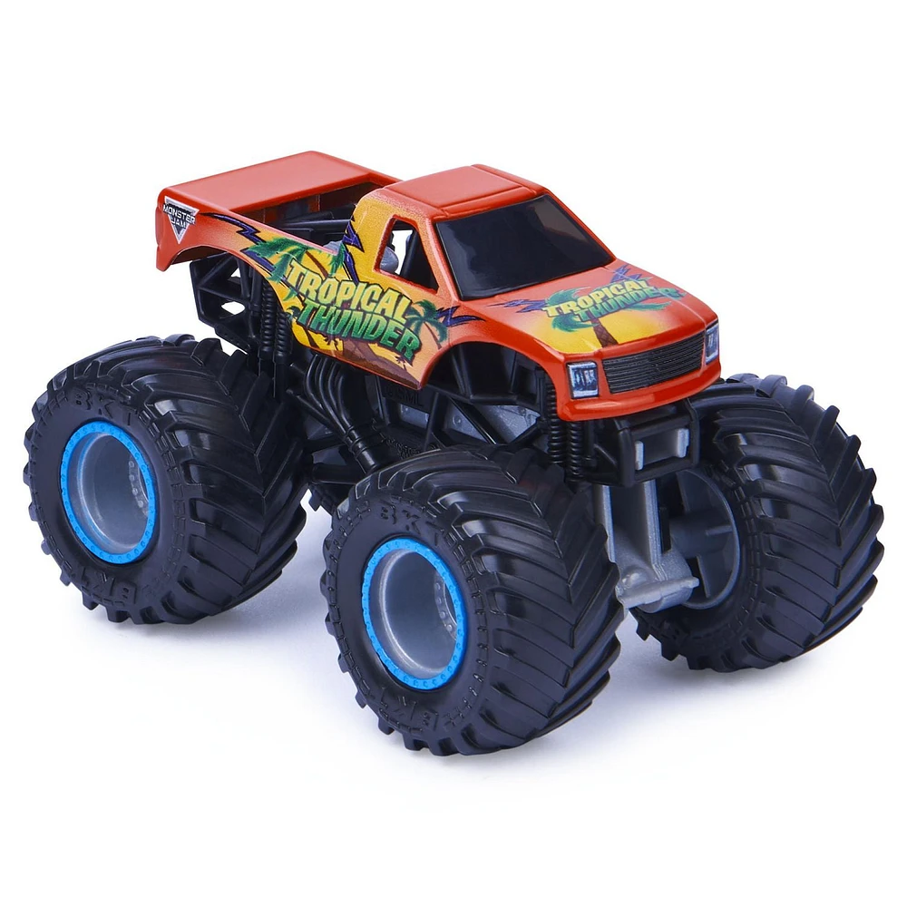 Monster Jam, Official Tropical Thunder Monster Truck, Die-Cast Vehicle, Forces of Nature Series, 1:64 Scale