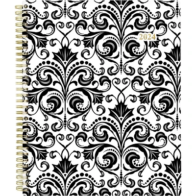 Cambridge Large Black & White Scroll 2024 Weekly/Monthly Planner, Weekly/Monthly Planner