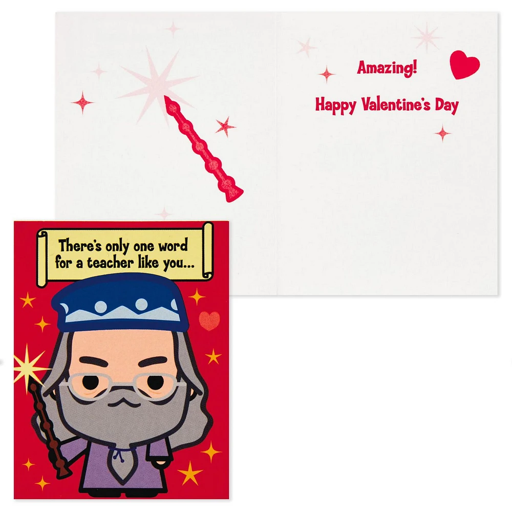 Cartes de la Saint-Valentin de Hallmark pour enfants avec boîte aux lettres pour la classe, Harry Potter (1 boîte, 32 cartes, 35 autocollants, 1 carte pour le professeur)