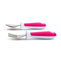 Munchkin Raise™ Toddler Fork & Spoon Set, Pink