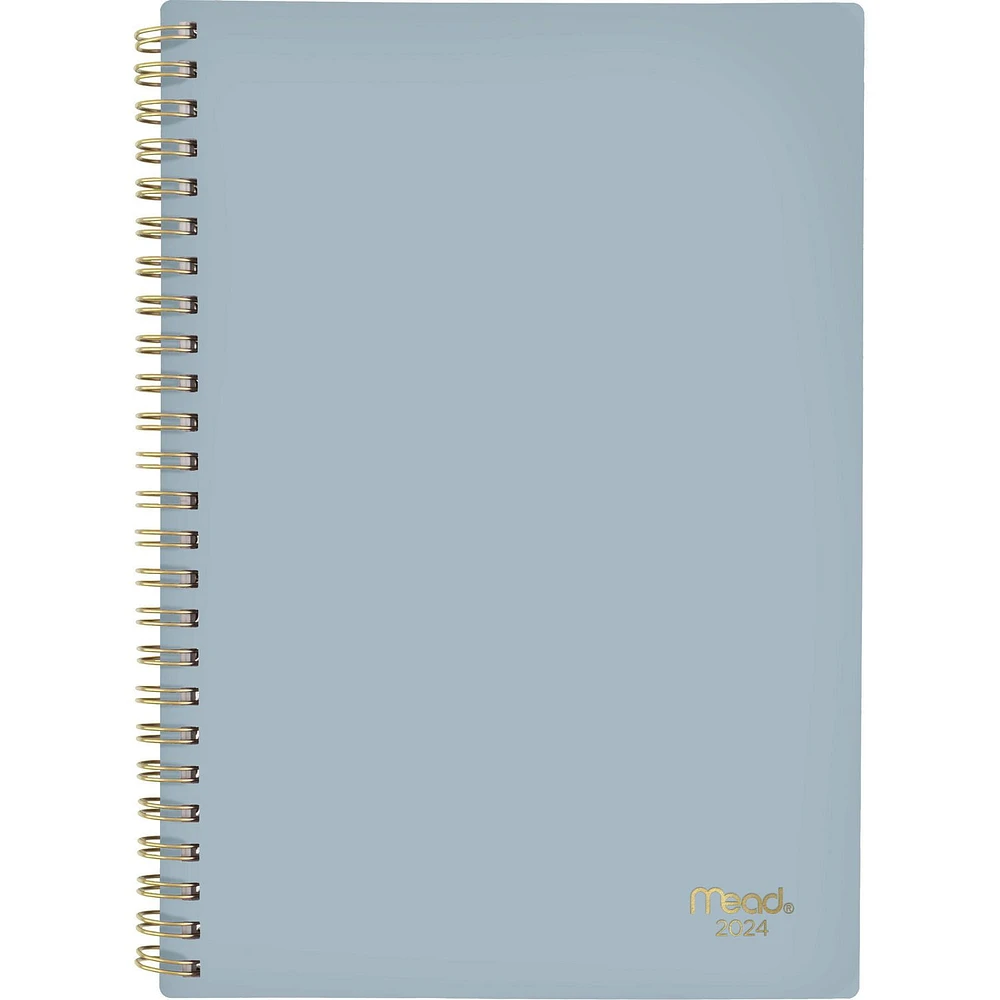 Mead Small Sky Gray 2024 Weekly/Monthly Planner, Planner