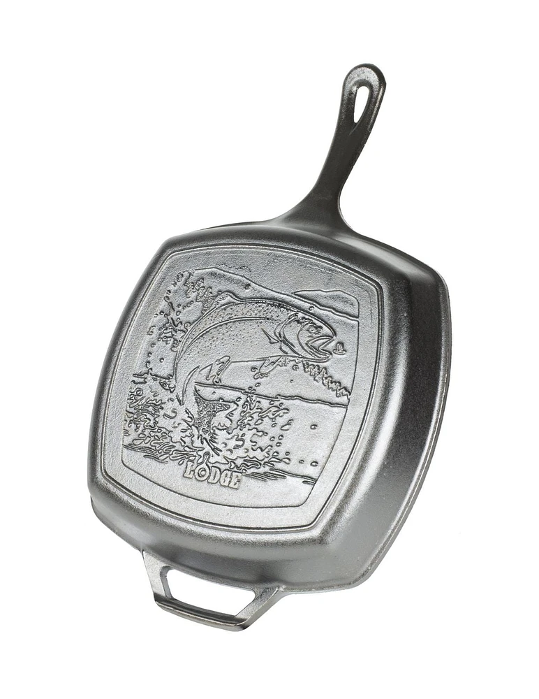 Lodge Wildlife 10.5 Inch Fish Square Grill Pan