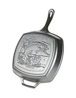 Lodge Wildlife 10.5 Inch Fish Square Grill Pan