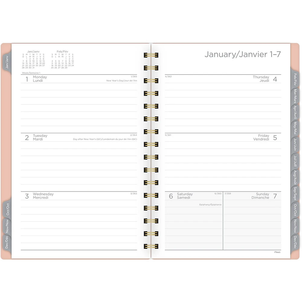 Mead Small Graphic Geo Hexagon Hardcover 2024 Weekly/Monthly Planner, Planner