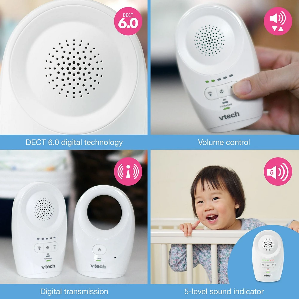 VTech DM1111-2, Enhanced Range Digital Audio Baby Monitor, 2 Parent Units, DM1111-2