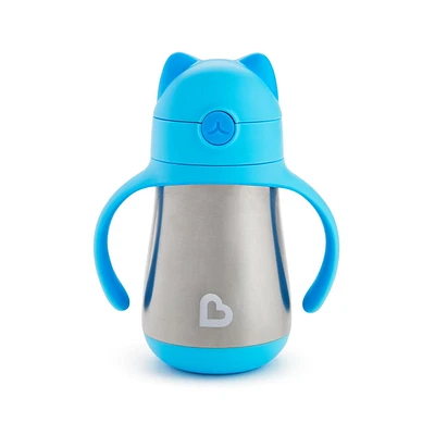 Munchkin Cool Cat™ Stainless Steel Straw Cup, 8oz, Blue