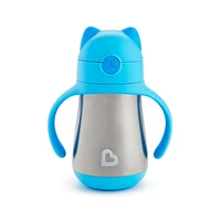 Munchkin Cool Cat™ Stainless Steel Straw Cup, 8oz, Blue