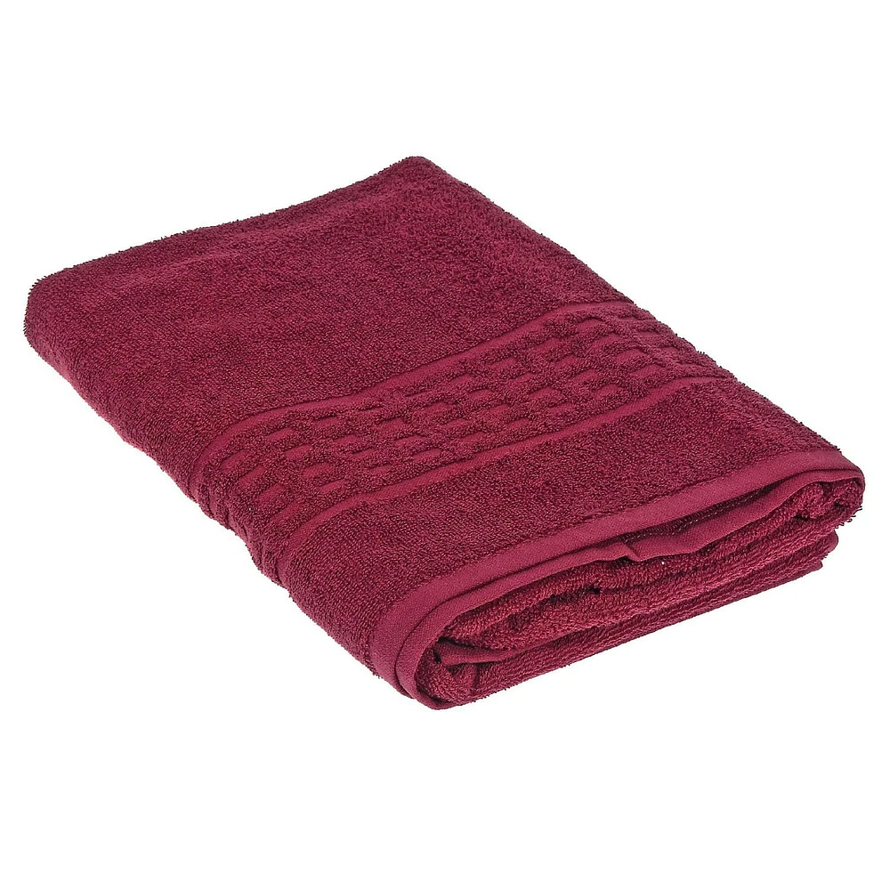 Serviette De Bain De Basketweave (30 X 60) (Bourgogne) - Ensemble De 2