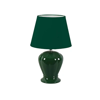 Ceramic Table Lamp With Shade 14.6" (Emerald)