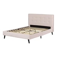 South Shore Maliza Upholstered Complete Platform Bed Pale Pink