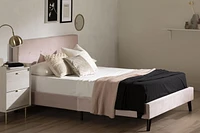 South Shore Maliza Upholstered Complete Platform Bed Pale Pink