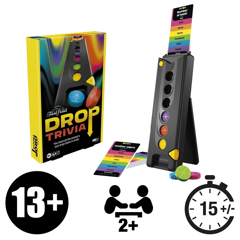 Drop Trivia Game, Electronic Party Board Game from Trivial Pursuit, Ages 13 and up