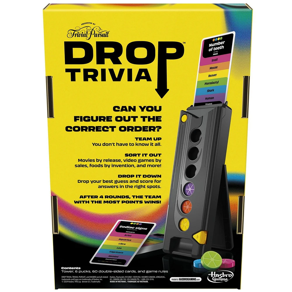 Drop Trivia Game, Electronic Party Board Game from Trivial Pursuit, Ages 13 and up