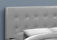 Monarch Specialties Bed, Headboard Only, Queen Size, Bedroom, Upholstered, Pu Leather Look, Grey, Transitional