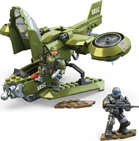 MEGA Halo UNSC Hornet Recon Aircraft Building Toy with 2 Micro Action Figures (291 pcs), Ages 8+