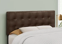 Monarch Specialties Bed, Headboard Only, Full Size, Bedroom, Upholstered, Pu Leather Look, Brown, Transitional