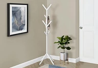 Monarch Specialties Coat Rack, Hall Tree, Free Standing, 8 Hooks, Entryway, 70"h, Bedroom, Metal, White, Contemporary, Modern