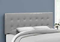 Monarch Specialties Bed, Headboard Only, Queen Size, Bedroom, Upholstered, Pu Leather Look, Grey, Transitional