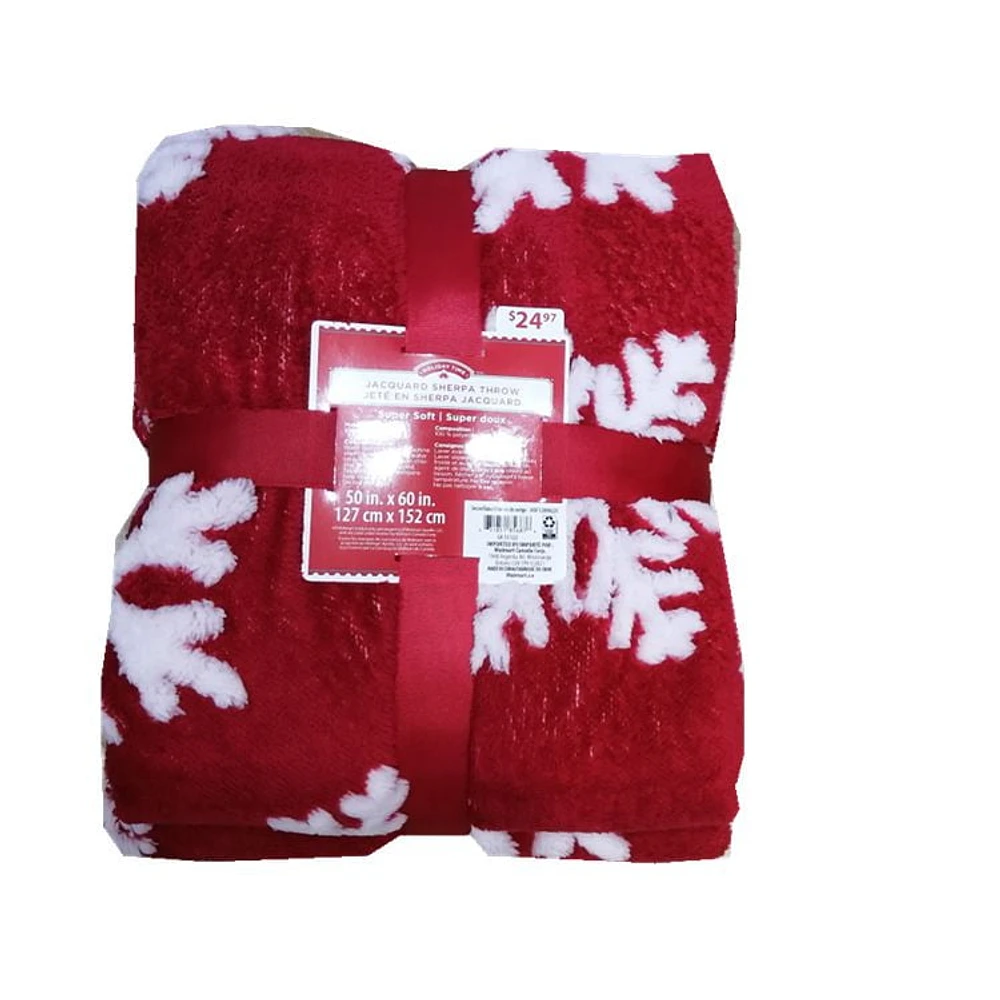 JACQUARD SHERPA THROW