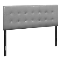 Monarch Specialties Bed, Headboard Only, Queen Size, Bedroom, Upholstered, Pu Leather Look, Grey, Transitional