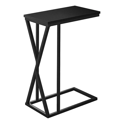 Monarch Specialties Accent Table, C-shaped, End, Side, Snack, Living Room, Bedroom, Metal, Laminate, Black, Contemporary, Modern