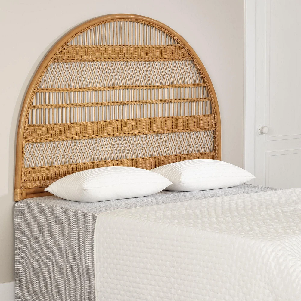 Rattan Wall-Mounted Headboard Horizontal Lines from the collection Balka South Shore