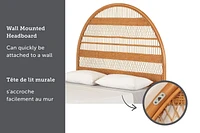 Rattan Wall-Mounted Headboard Horizontal Lines from the collection Balka South Shore