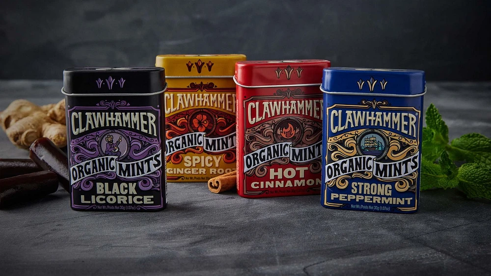 Clawhammer Certified Organic Mints - Spicy Ginger Root