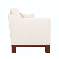 Brooklyn Upholstered Wood Base Sofa with 2 Throw Cushions