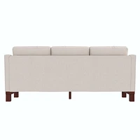 Brooklyn Upholstered Wood Base Sofa with 2 Throw Cushions