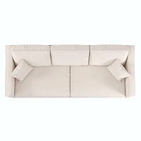 Brooklyn Upholstered Wood Base Sofa with 2 Throw Cushions