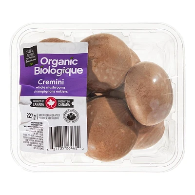 Champignons cremini entiers biologiques Mon marché fraîcheur Plateau de 227 g