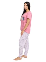 Women's pajama set with a Snoopy 'Dream' top and striped jogger pants - exclusivité en ligne