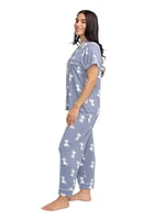 Peanuts Ladies Notch Collar Capri Pajama Set