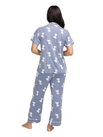 Peanuts Ladies Notch Collar Capri Pajama Set