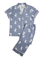 Peanuts Ladies Notch Collar Capri Pajama Set